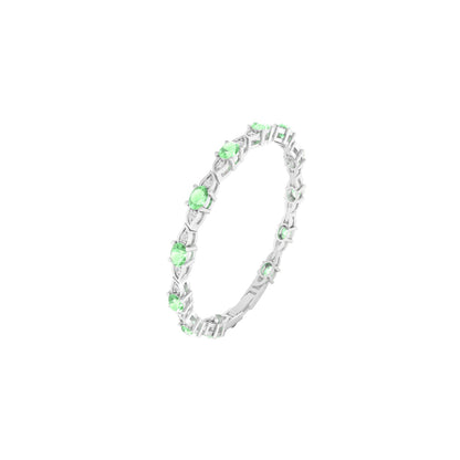 Green Kyanite Bracelet with White Diamond in Platinum 950 5.51cts.