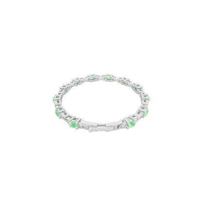 Green Kyanite Bracelet with White Diamond in Platinum 950 5.51cts.
