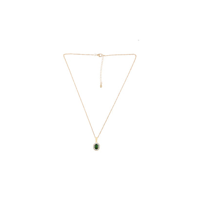 Chrome Diopside Pendant with White Diamond in 14KT Gold 2.68cts.