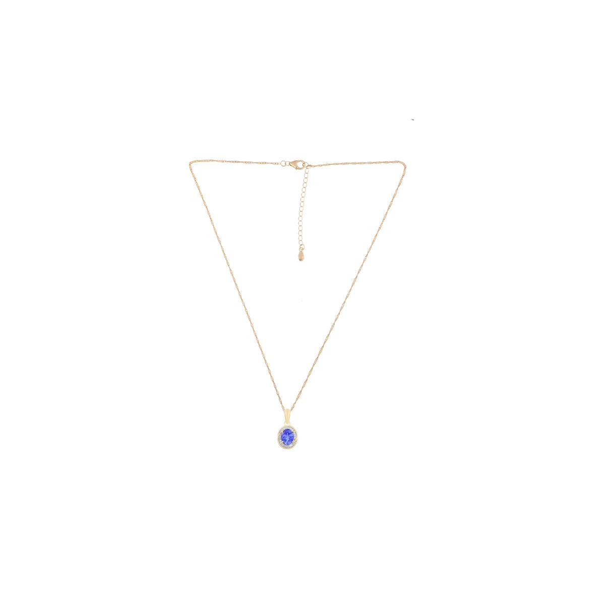 Tanzanite Pendant with White Diamond in 14KT Gold 2.87cts.