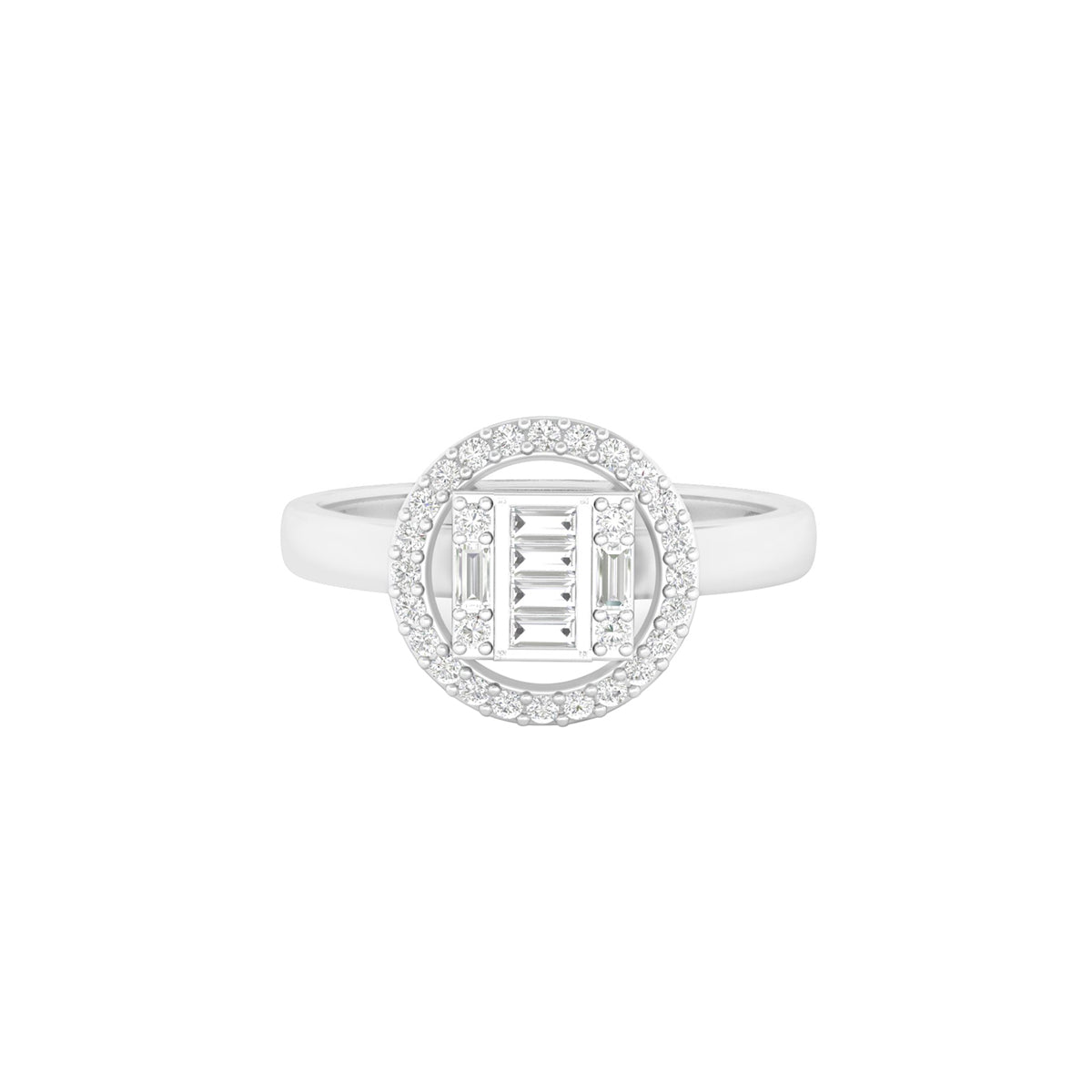 18KT White Gold With White Diamond Engagement Ring 0.28ct