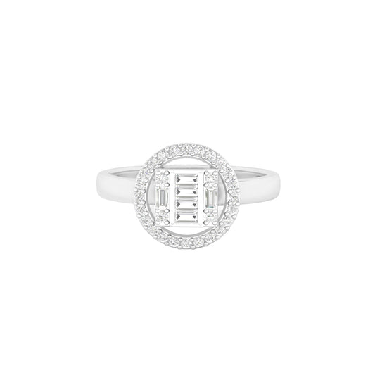 18KT White Gold With White Diamond Engagement Ring 0.28ct