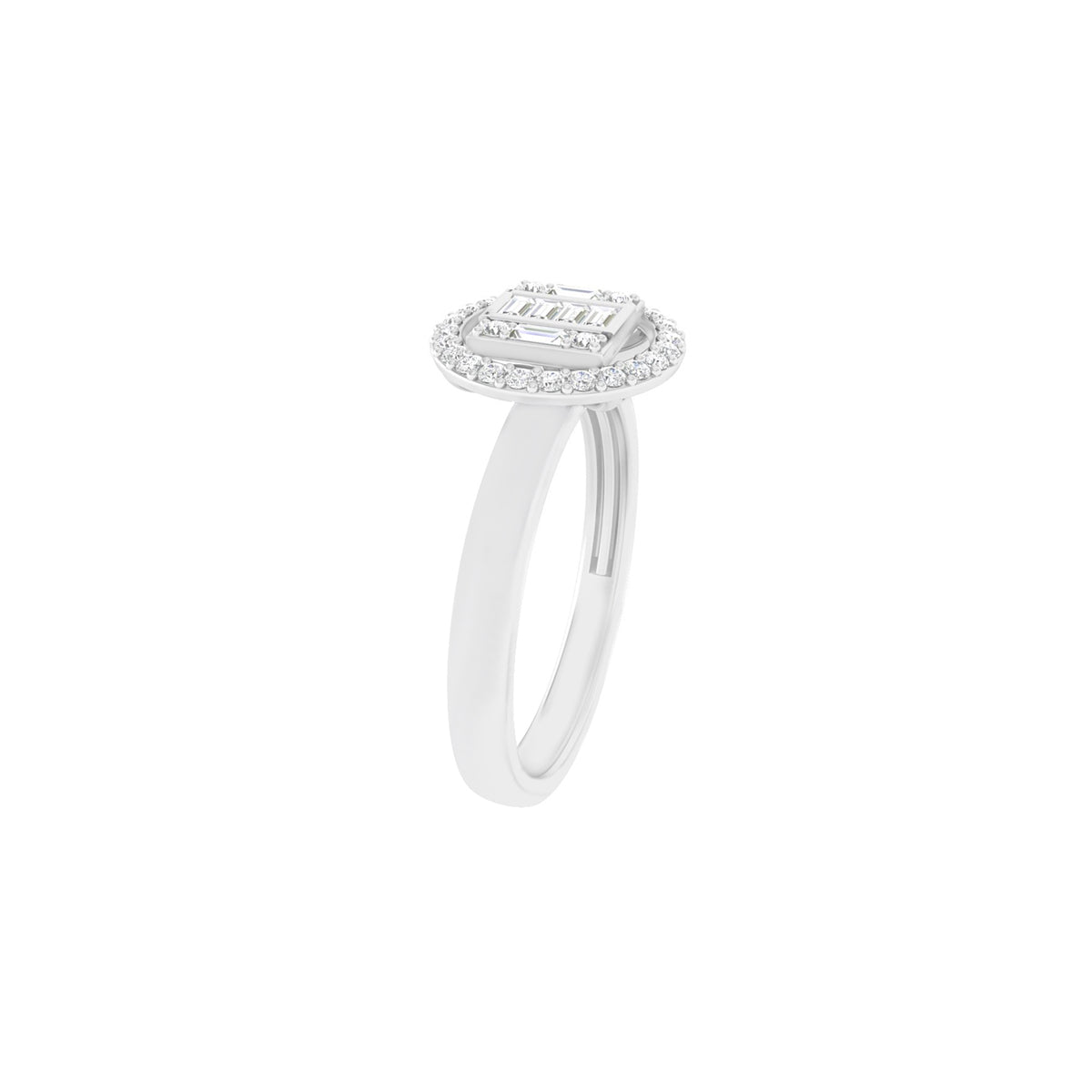 18KT White Gold With White Diamond Engagement Ring 0.28ct