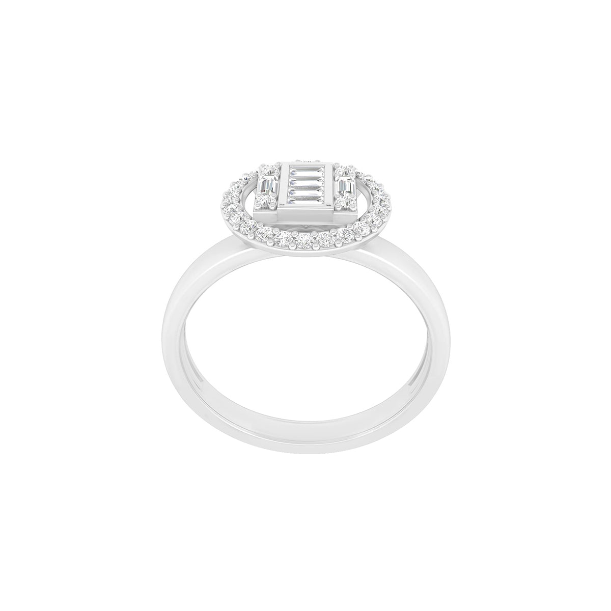 18KT White Gold With White Diamond Engagement Ring 0.28ct