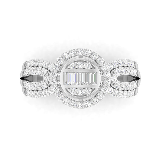 18KT White Gold With White Diamond Engagement Ring 0.76ct
