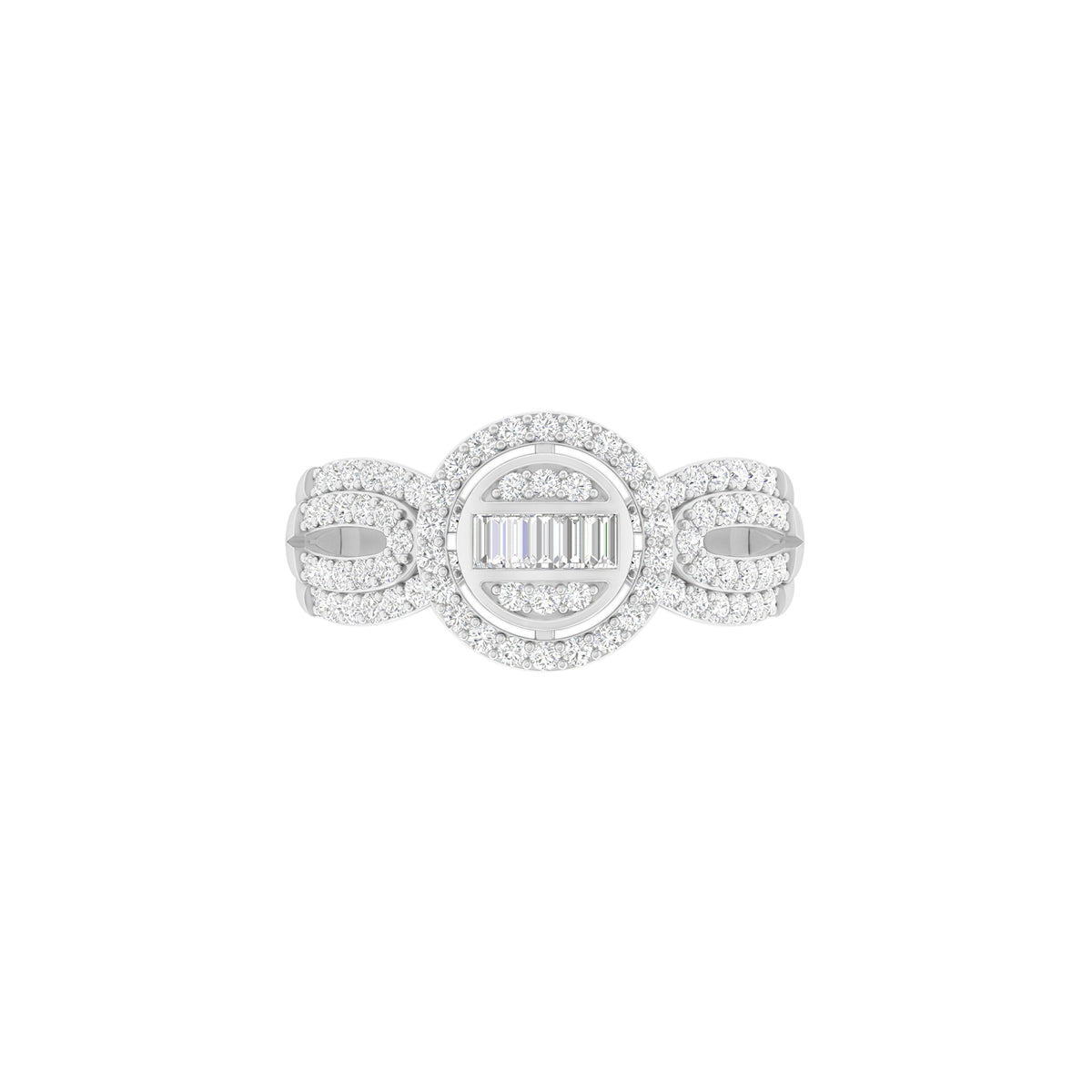 18KT White Gold With White Diamond Engagement Ring 0.76ct