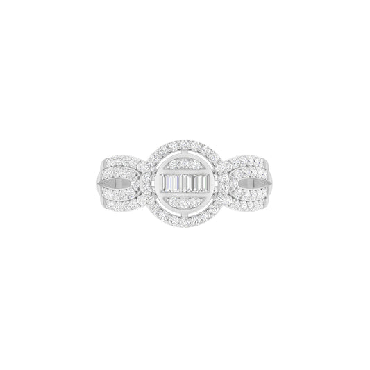 18KT White Gold With White Diamond Engagement Ring 0.76ct