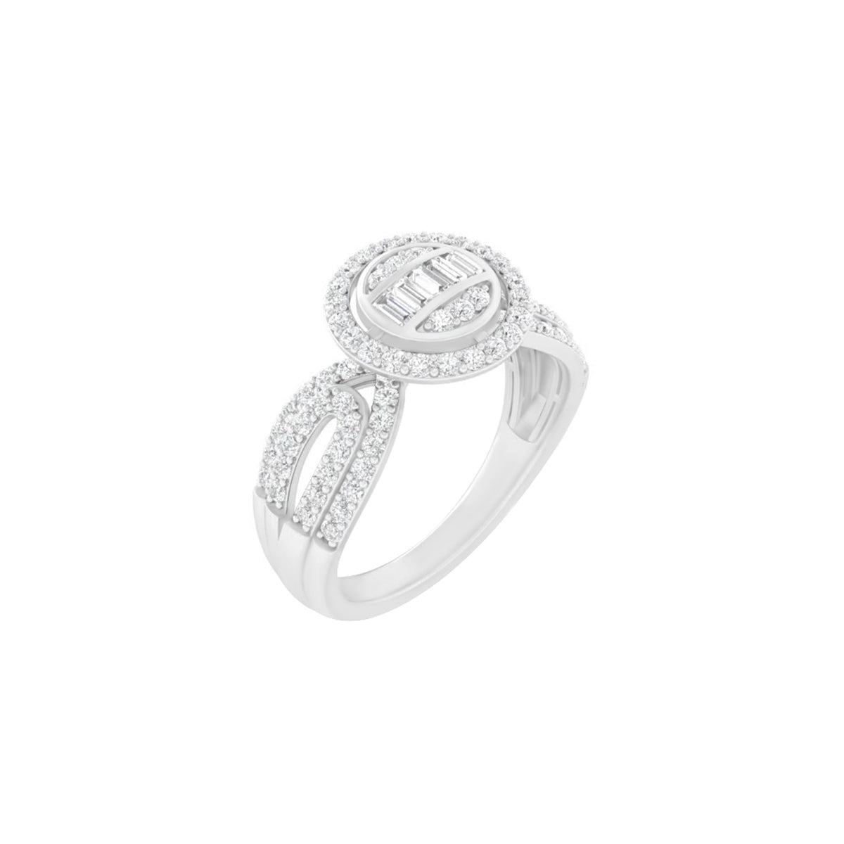 18KT White Gold With White Diamond Engagement Ring 0.76ct