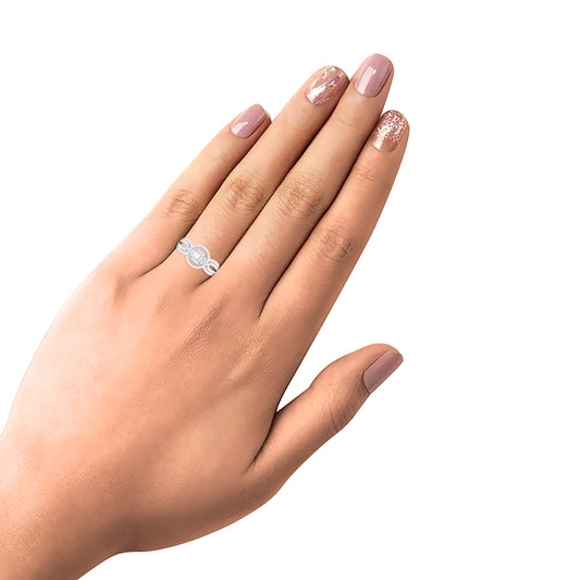 18KT White Gold With White Diamond Engagement Ring 0.76ct