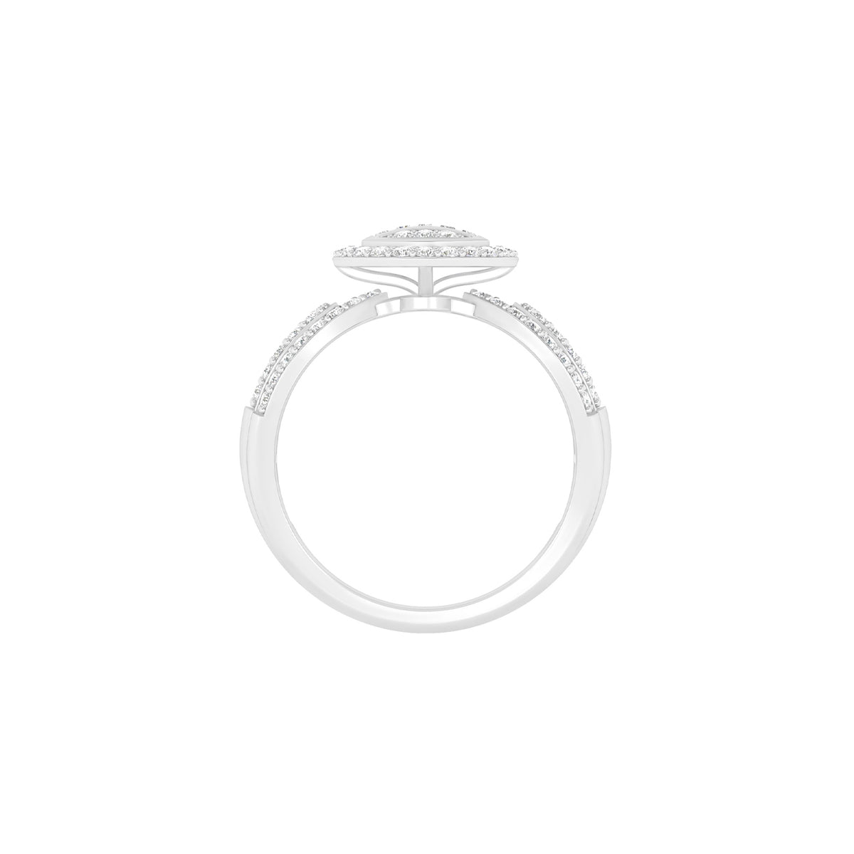 18KT White Gold With White Diamond Engagement Ring 0.76ct