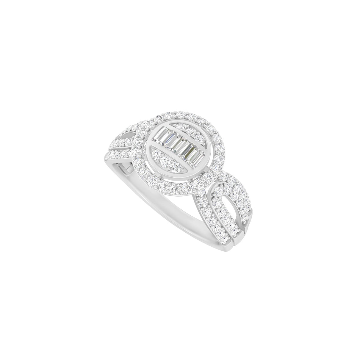 18KT White Gold With White Diamond Engagement Ring 0.76ct
