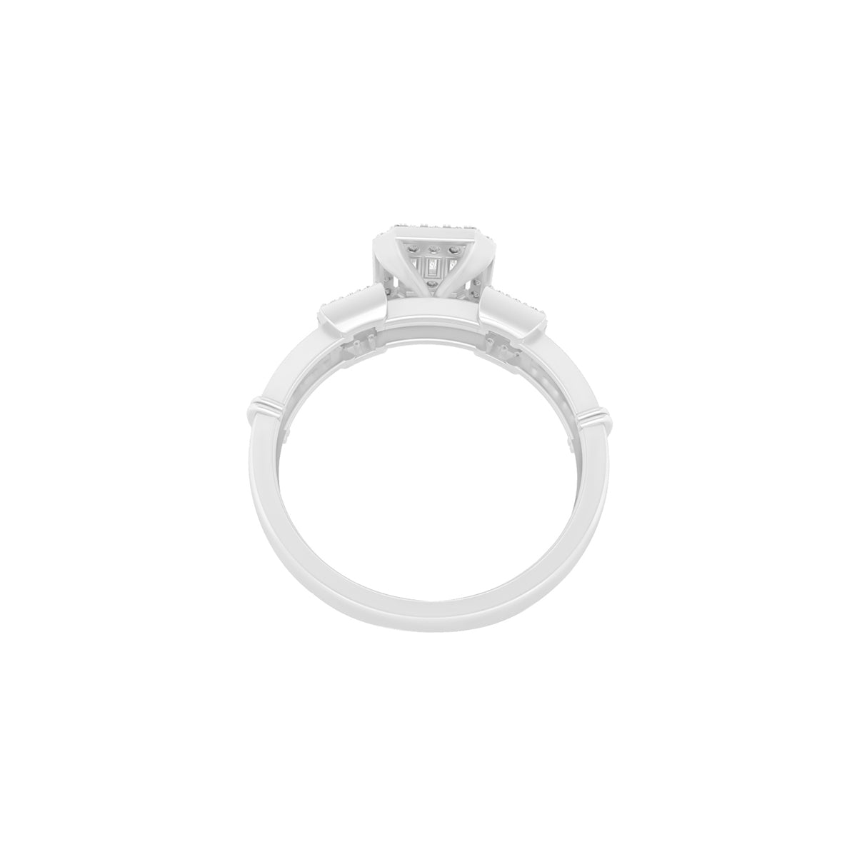 18KT White Gold With White Diamond Engagement Ring 0.52ct