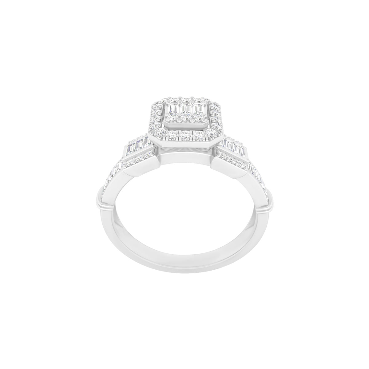 18KT White Gold With White Diamond Engagement Ring 0.52ct