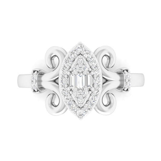 18KT White Gold With White Diamond Engagement Ring 0.23ct