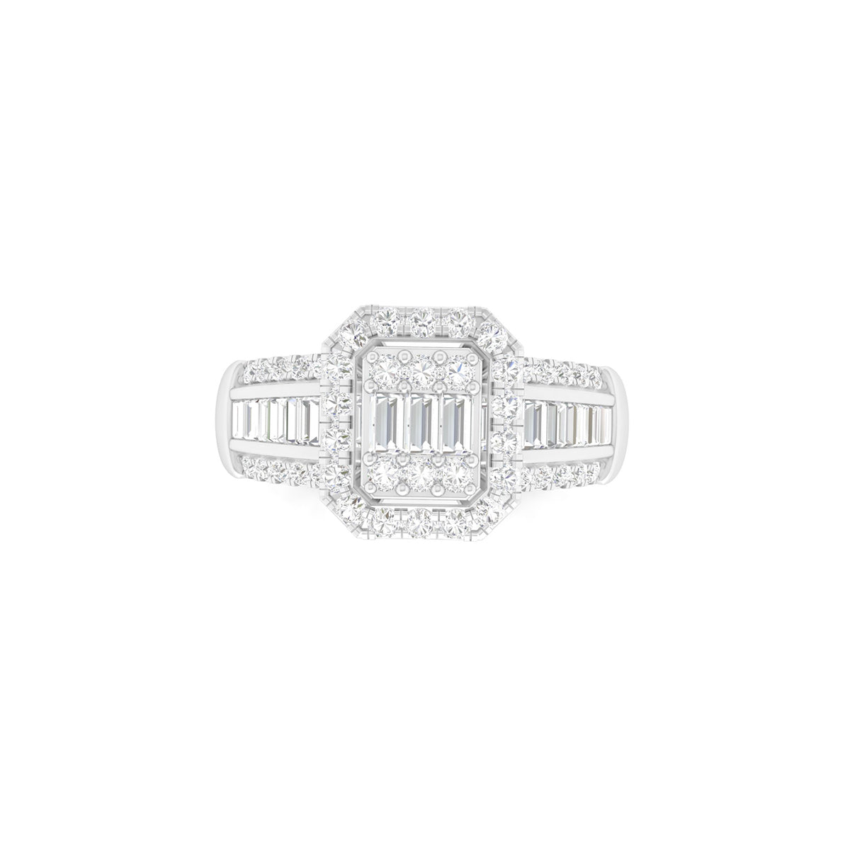 18KT White Gold With White Diamond Engagement Ring 0.58ct