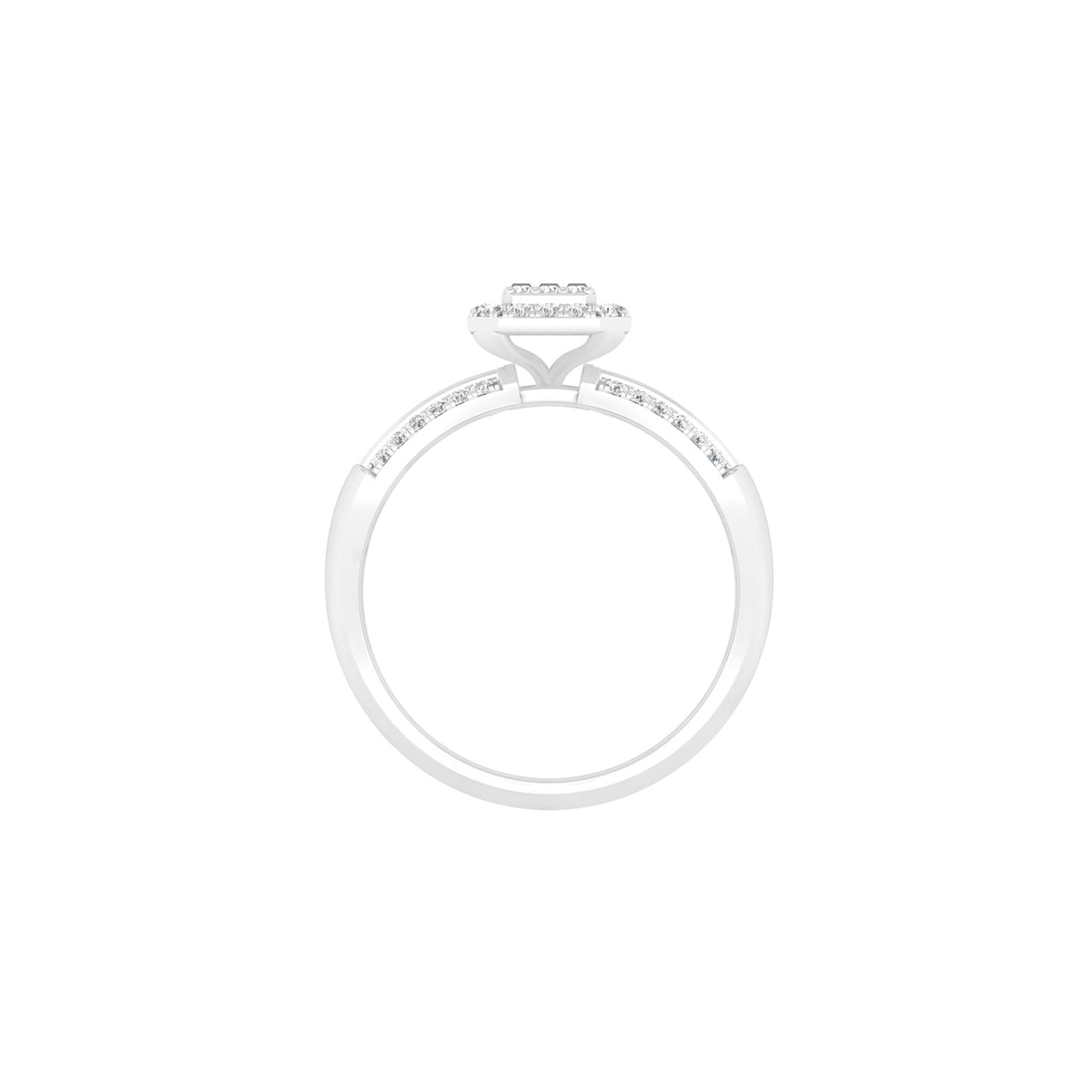 18KT White Gold With White Diamond Engagement Ring 0.58ct