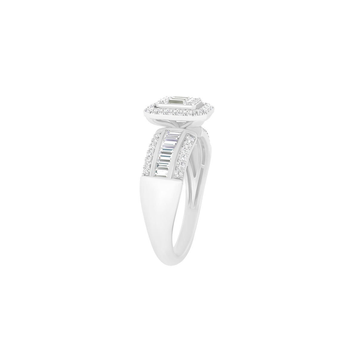 18KT White Gold With White Diamond Engagement Ring 0.58ct