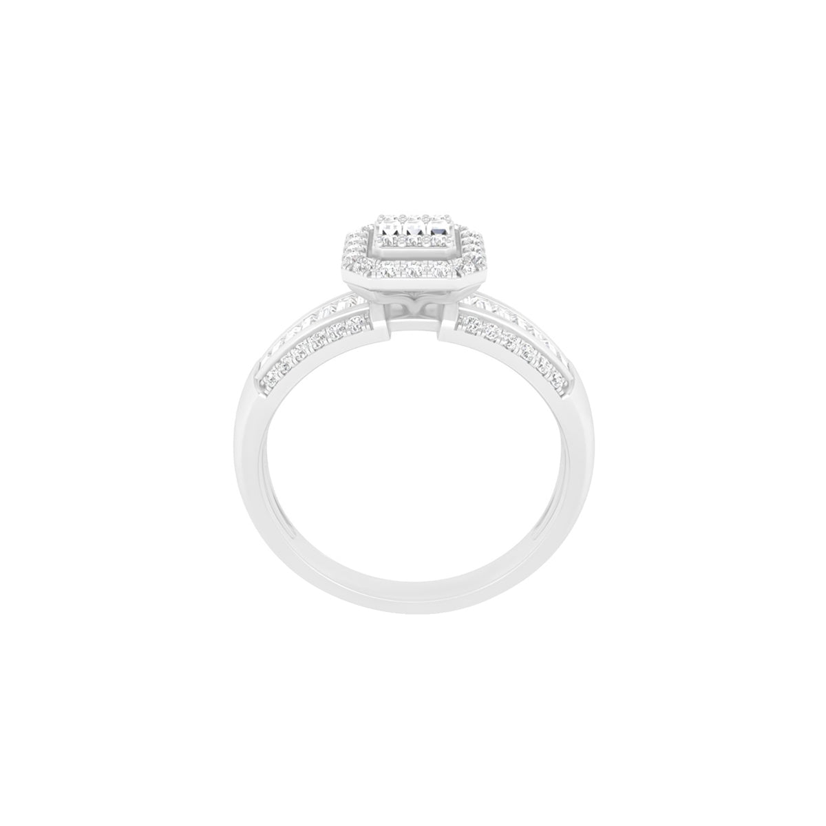 18KT White Gold With White Diamond Engagement Ring 0.58ct