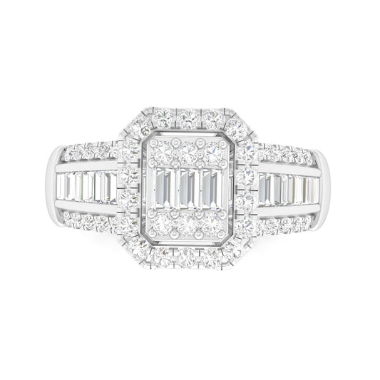 18KT White Gold With White Diamond Engagement Ring 0.58ct
