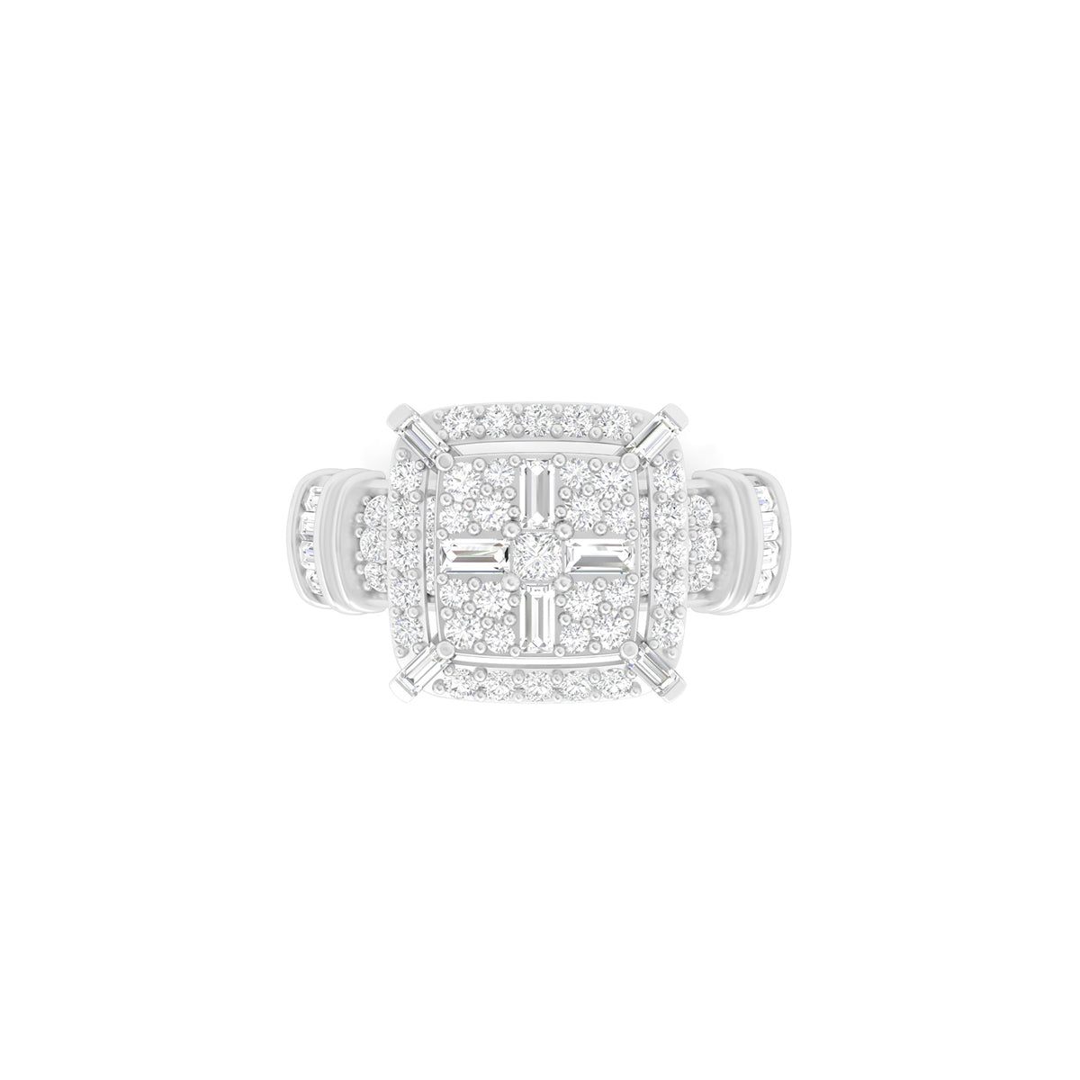 18KT White Gold With White Diamond Engagement Ring 0.73ct