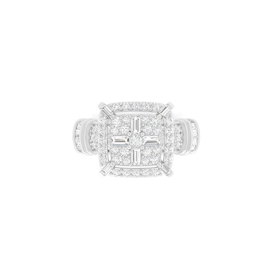 18KT White Gold With White Diamond Engagement Ring 0.73ct