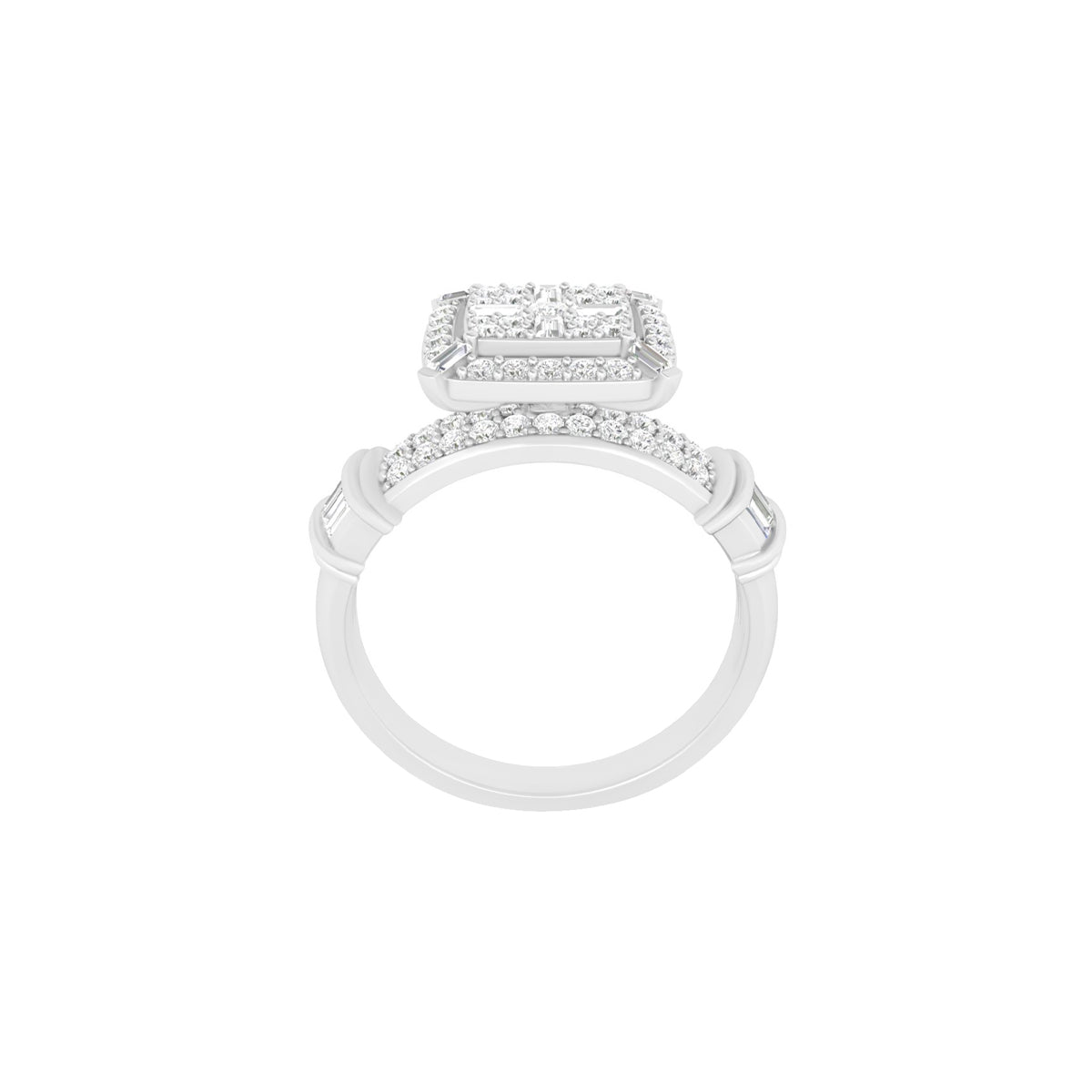 18KT White Gold With White Diamond Engagement Ring 0.73ct