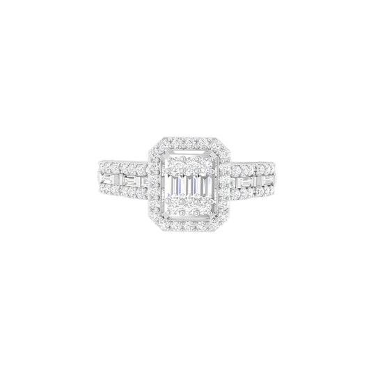 18KT White Gold With White Diamond Engagement Ring 0.54ct