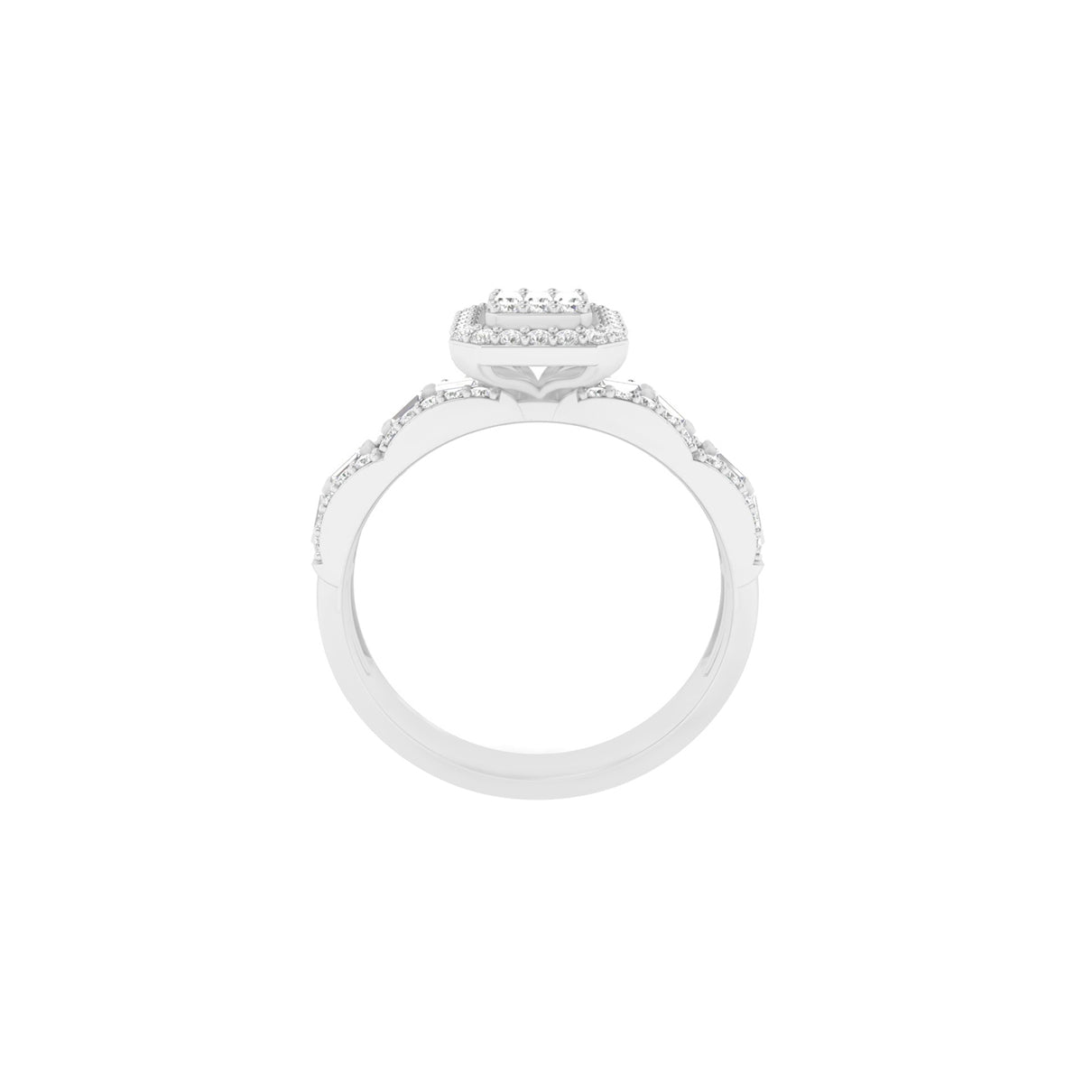 18KT White Gold With White Diamond Engagement Ring 0.54ct