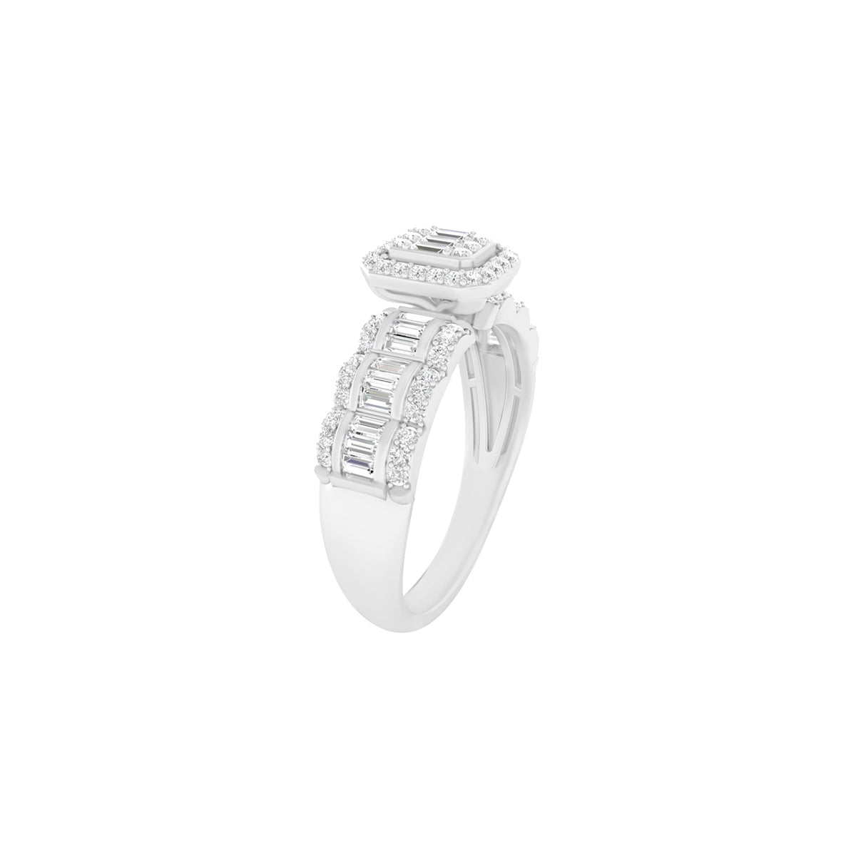 18KT White Gold With White Diamond Engagement Ring 0.61ct