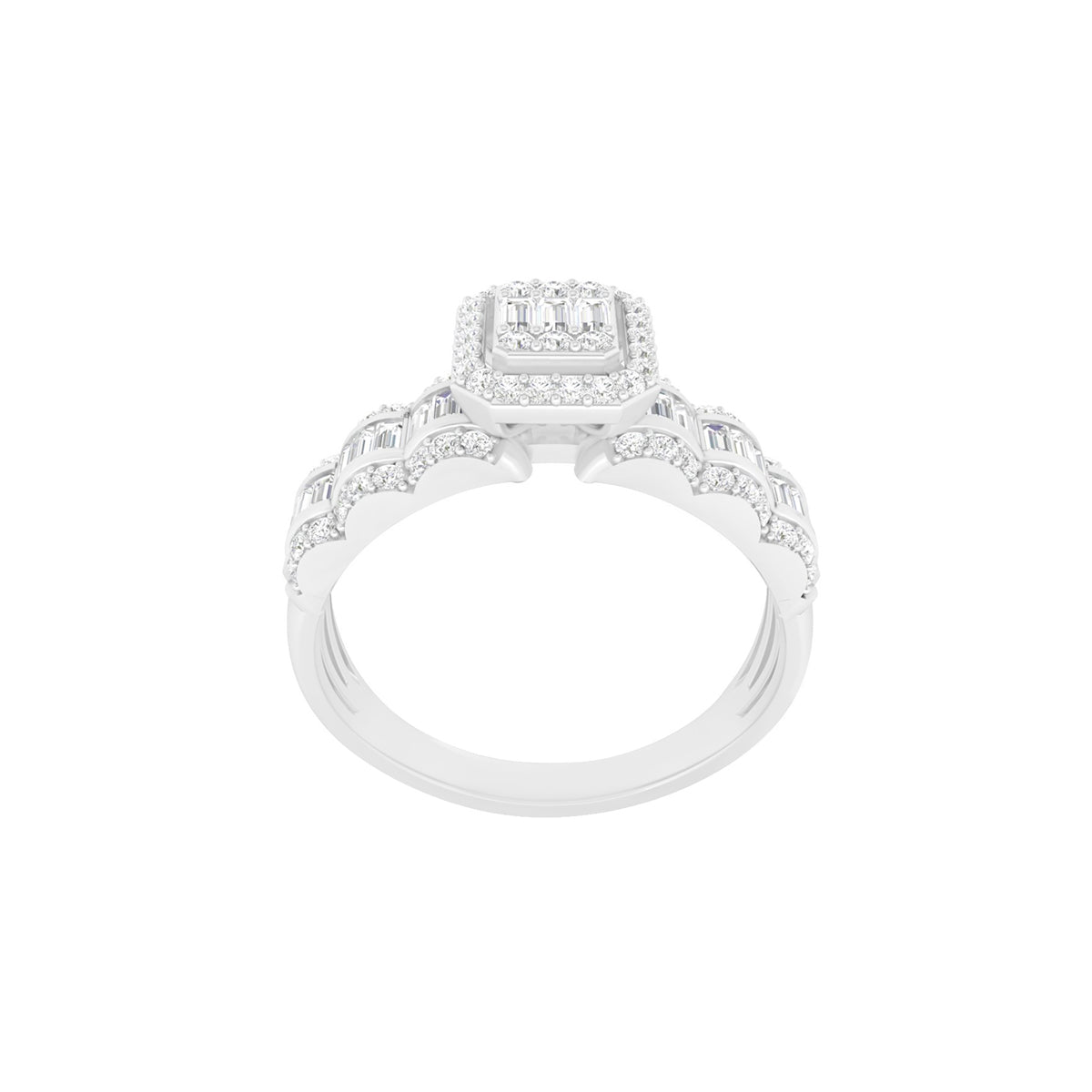 18KT White Gold With White Diamond Engagement Ring 0.61ct