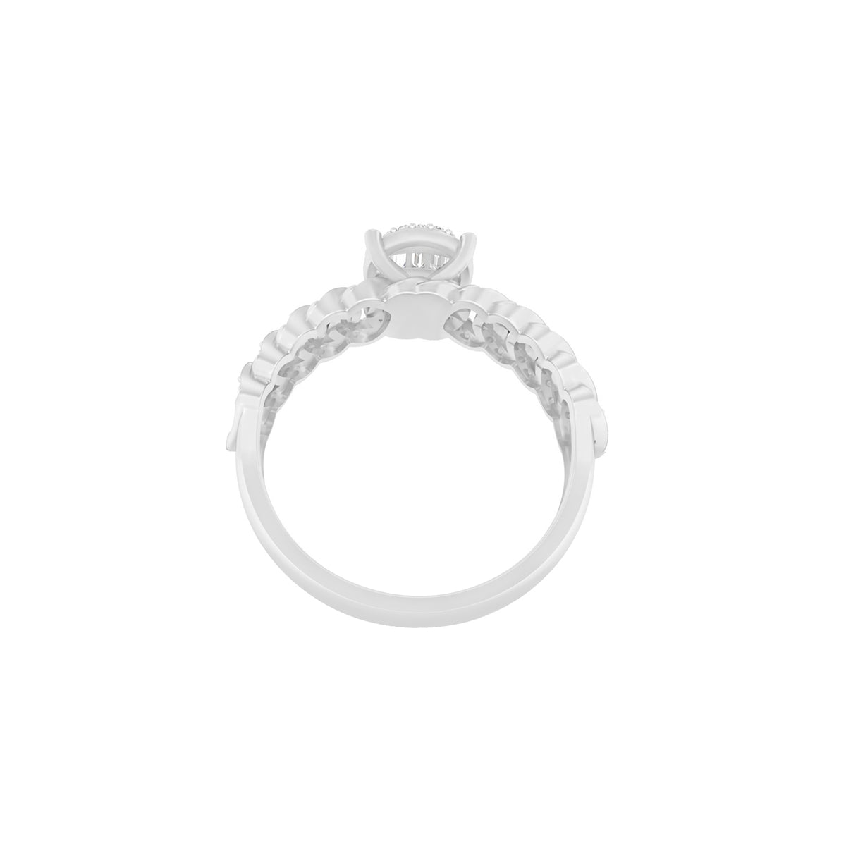 18KT White Gold With White Diamond Engagement Ring 0.39ct