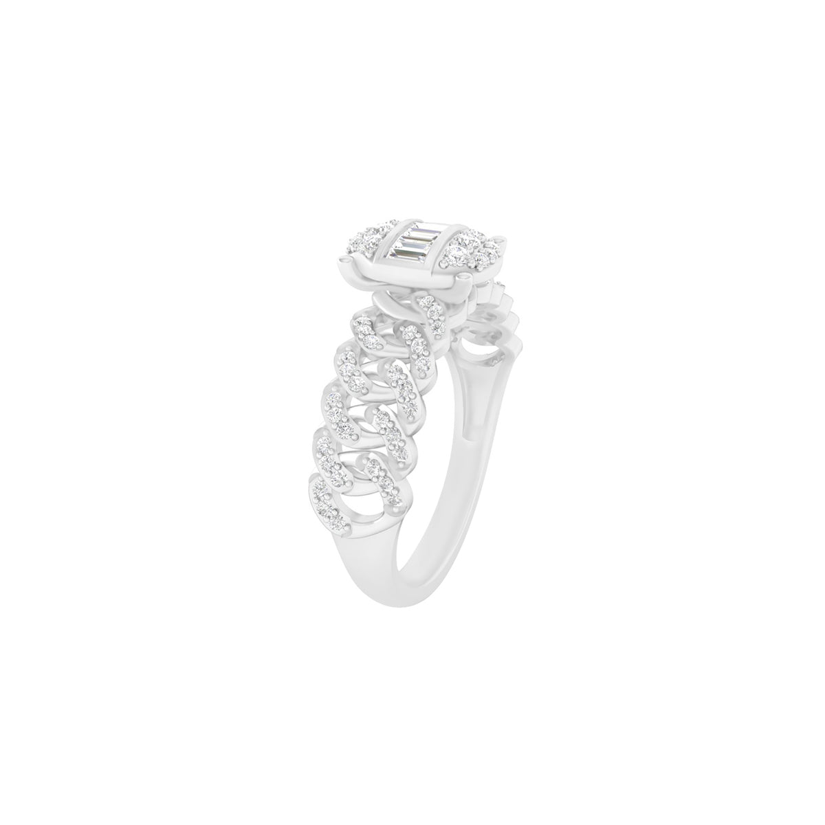 18KT White Gold With White Diamond Engagement Ring 0.39ct