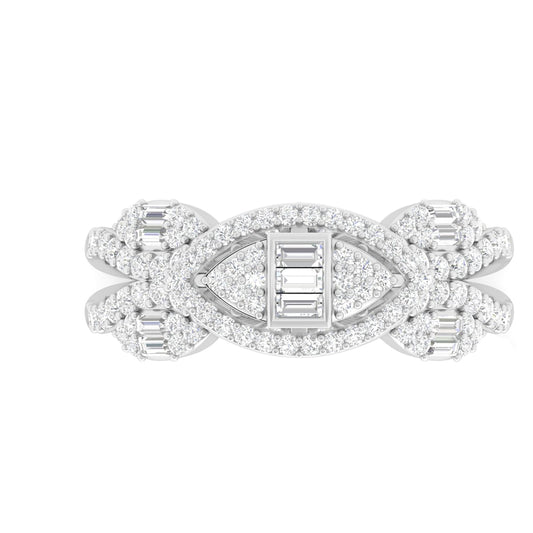 18KT White Gold With White Diamond Engagement Ring 0.85ct