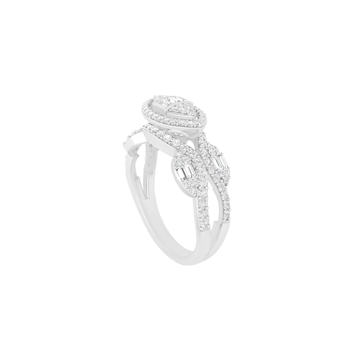 18KT White Gold With White Diamond Engagement Ring 0.85ct