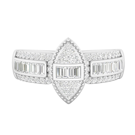 18KT White Gold With White Diamond Engagement Ring 0.55ct