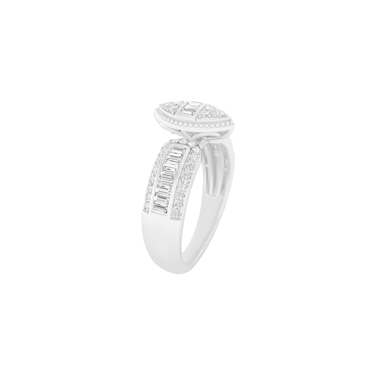 18KT White Gold With White Diamond Engagement Ring 0.55ct