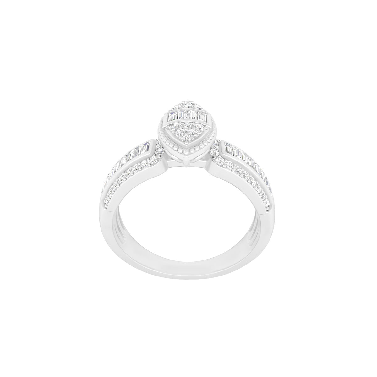18KT White Gold With White Diamond Engagement Ring 0.55ct