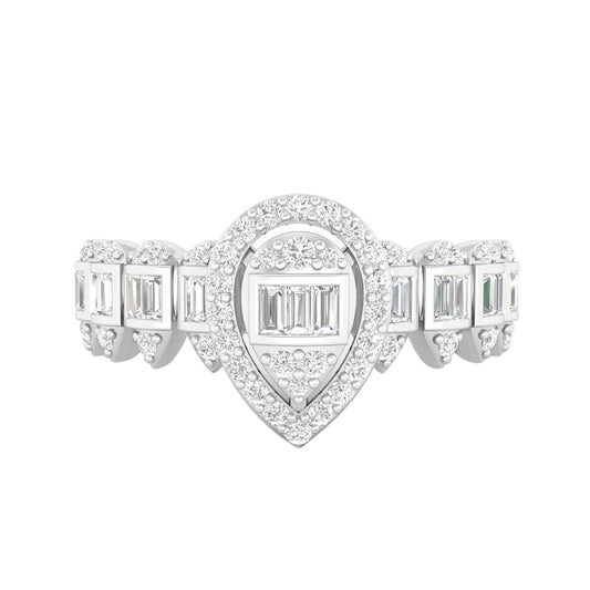 18KT White Gold With White Diamond Engagement Ring 0.40ct