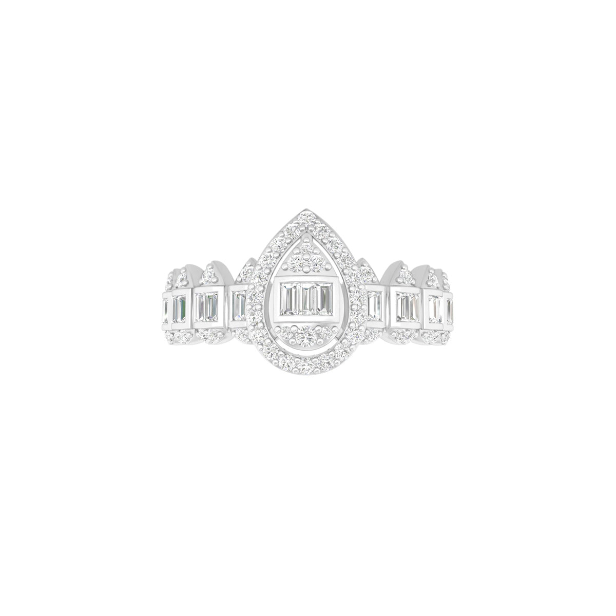 18KT White Gold With White Diamond Engagement Ring 0.40ct