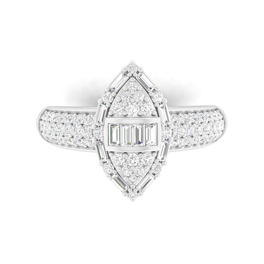 18KT White Gold With White Diamond Engagement Ring 0.47ct