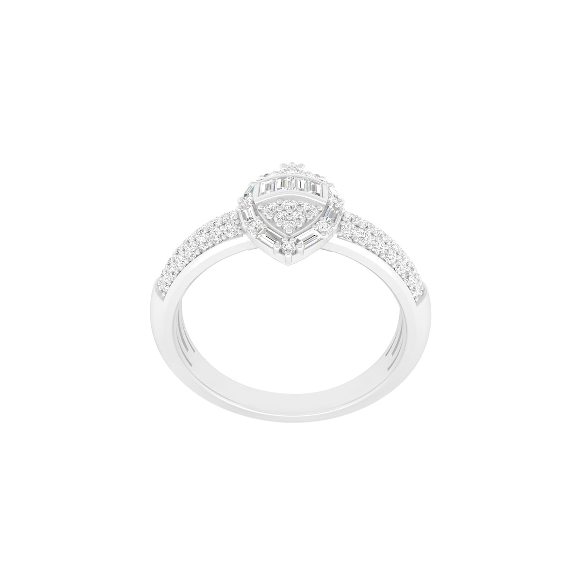 18KT White Gold With White Diamond Engagement Ring 0.47ct