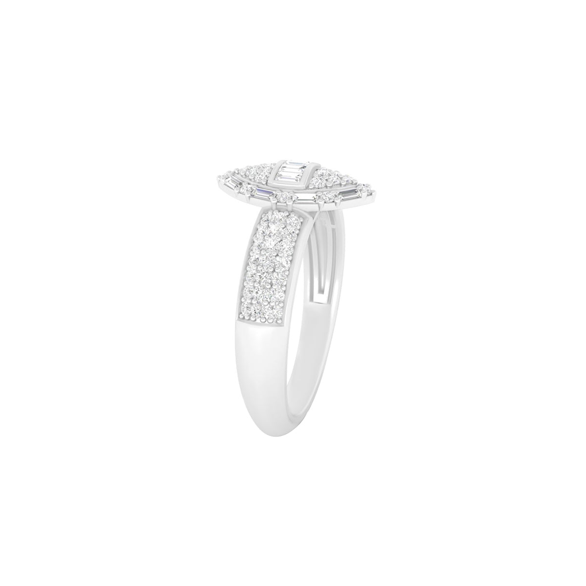 18KT White Gold With White Diamond Engagement Ring 0.47ct