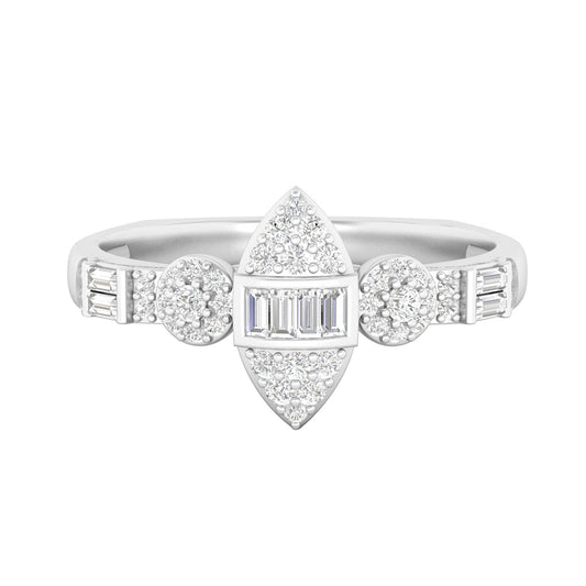 18KT White Gold With White Diamond Engagement Ring 0.25ct