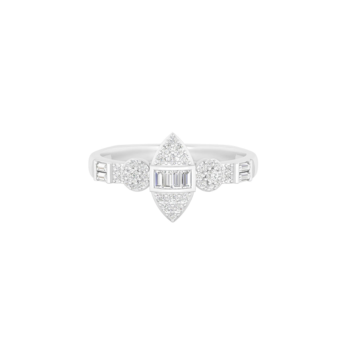 18KT White Gold With White Diamond Engagement Ring 0.25ct