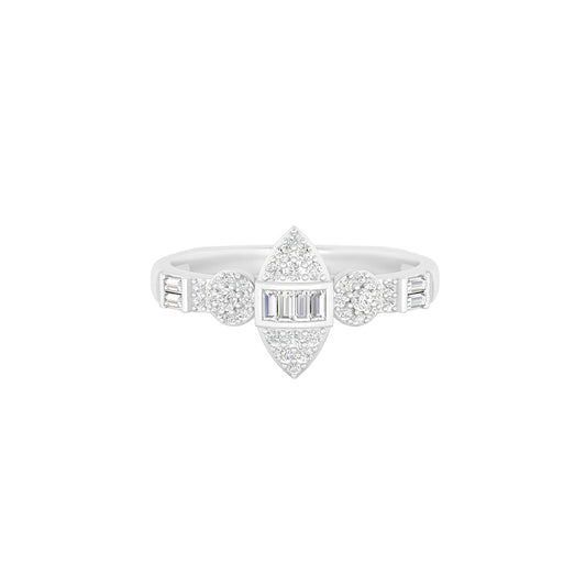 18KT White Gold With White Diamond Engagement Ring 0.25ct