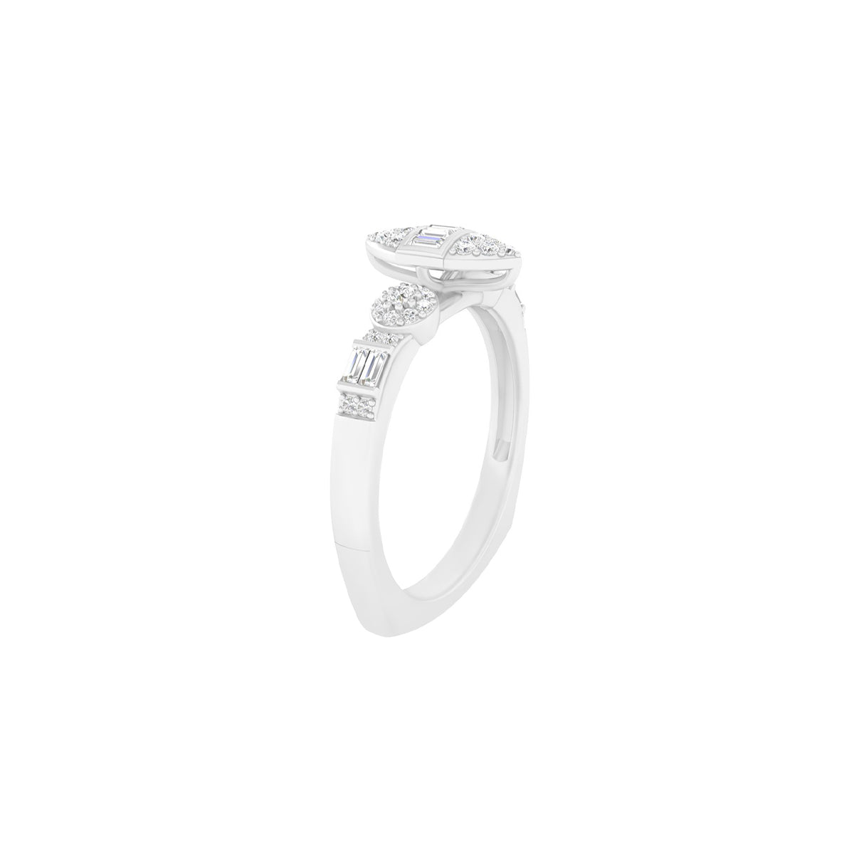 18KT White Gold With White Diamond Engagement Ring 0.25ct