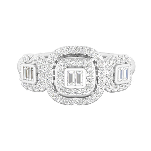18KT White Gold With White Diamond Engagement Ring 0.57ct