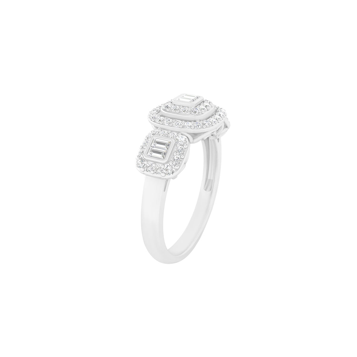 18KT White Gold With White Diamond Engagement Ring 0.57ct