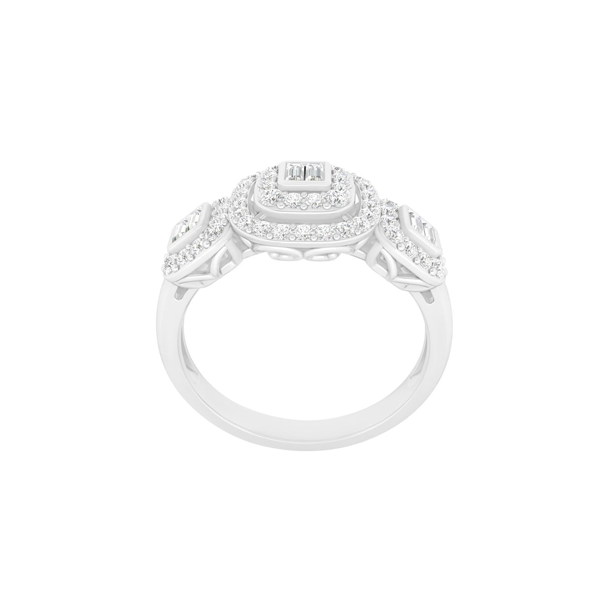 18KT White Gold With White Diamond Engagement Ring 0.57ct