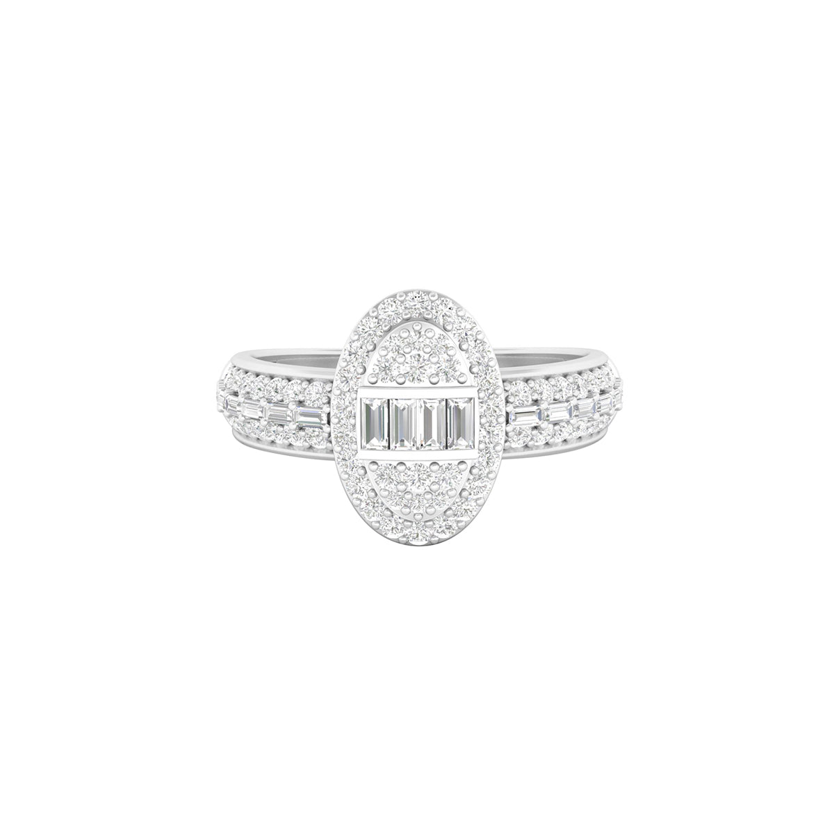 18KT White Gold With White Diamond Engagement Ring 0.71ct